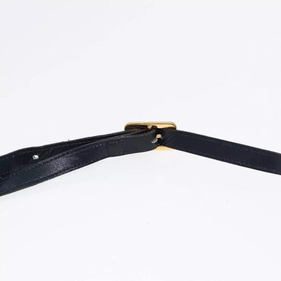 BALENCIAGA Shoulder Bag Leather Navy Gold Auth - Picture 11 of 16